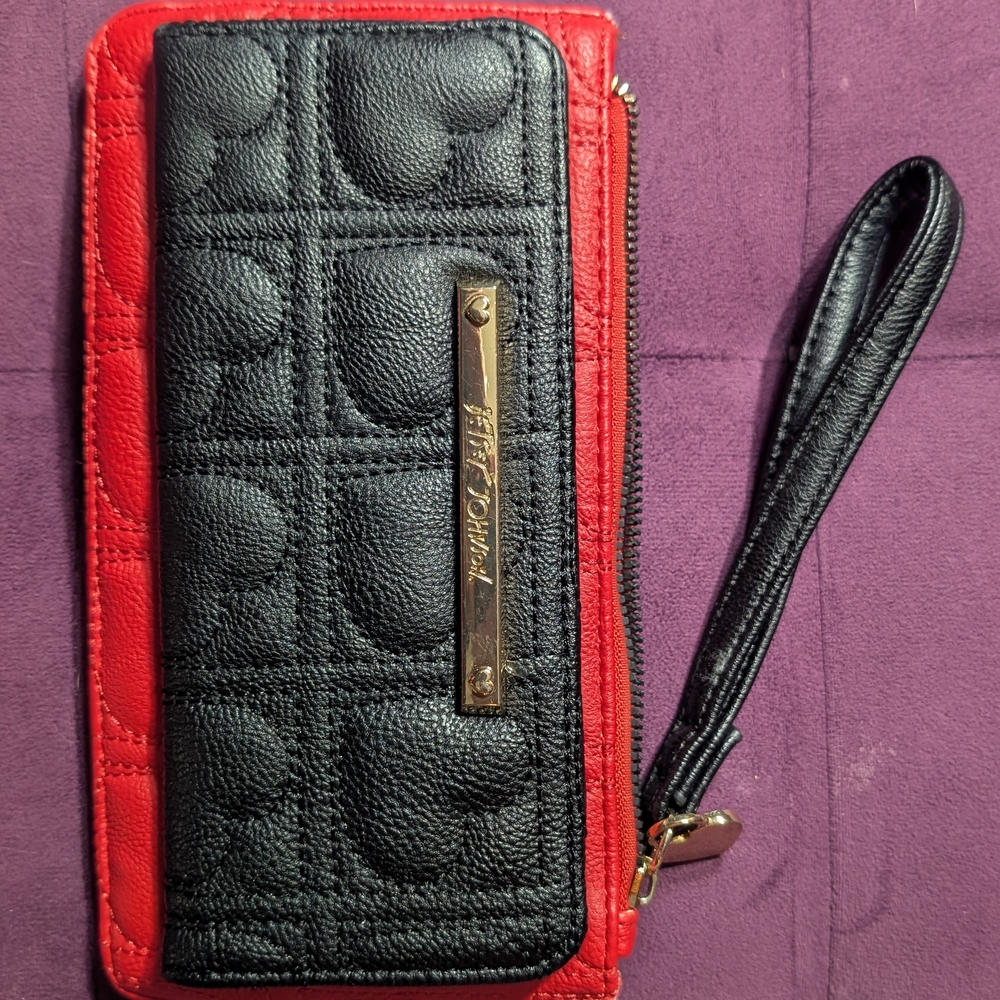 Betsey Johnson Black and Red Wallet